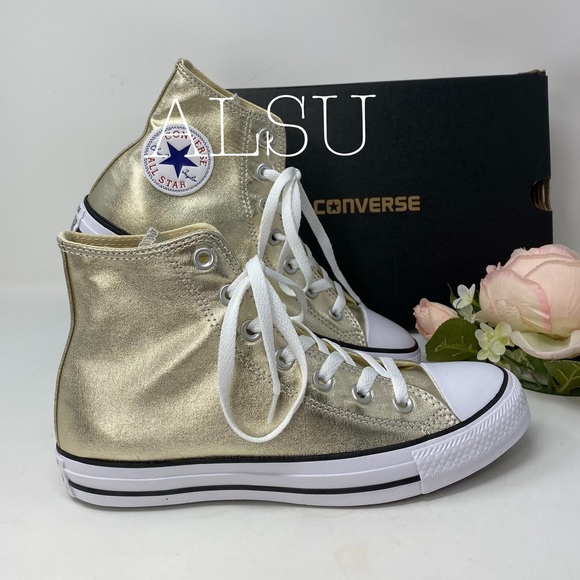 Converse Ctas High Top Light Gold W AUTHENTIC - Picture 2 of 8